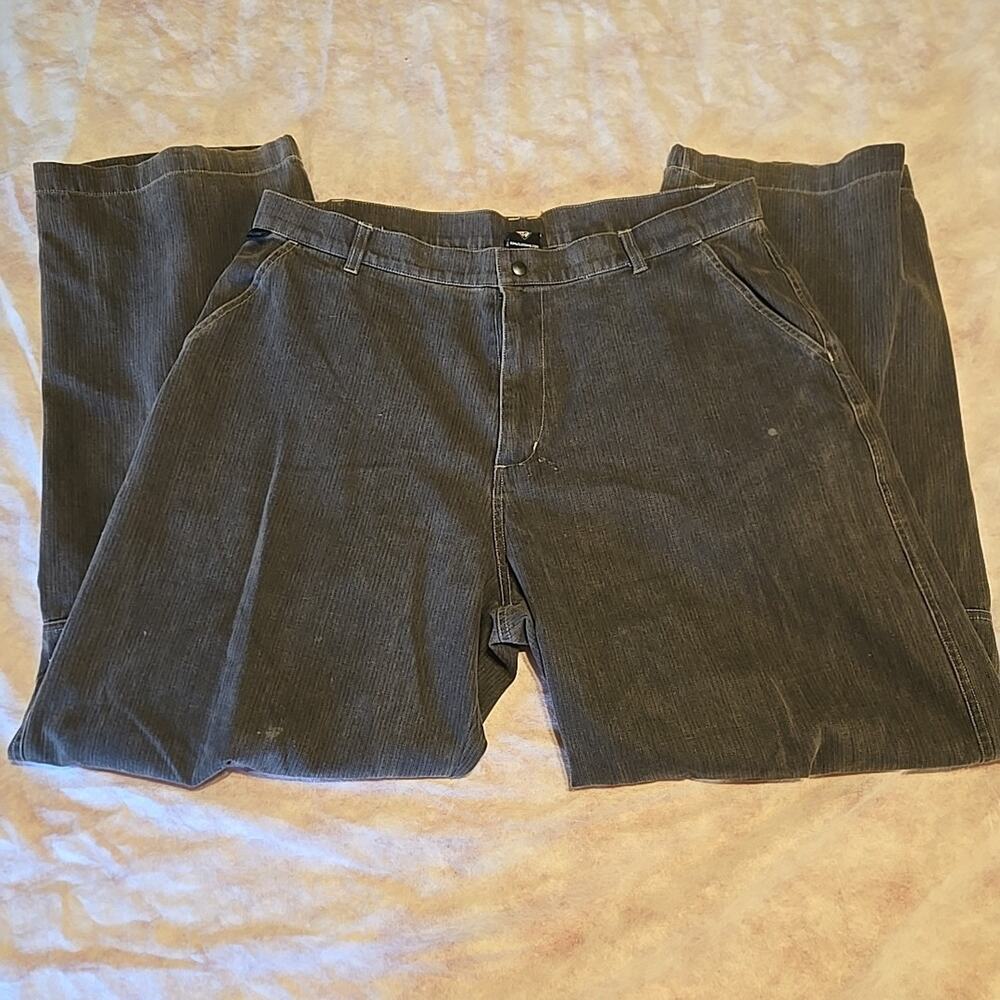 Kuhl Rugged Herringbone Pants Men Green 38x32 Stripe Baggy Y2K Skater Distress